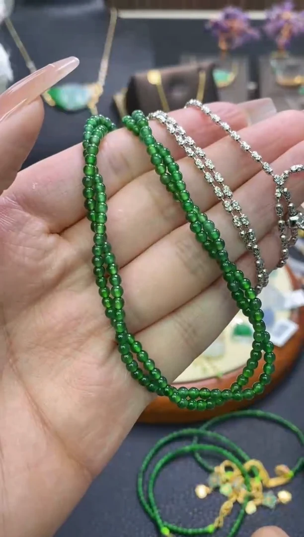 【闪购商品】翡翠颈饰银S925镶嵌净货16037