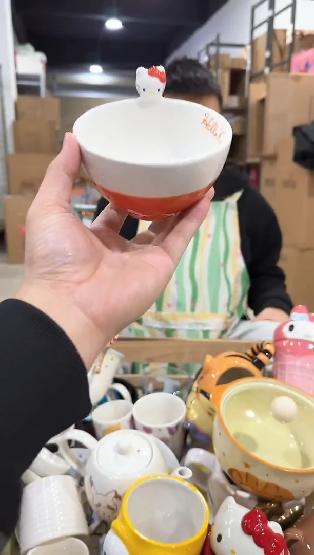 瓷片原盒kt猫公仔碗