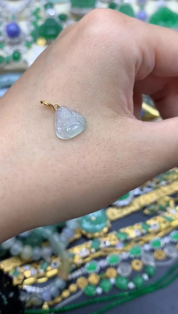 翡翠18K金镶嵌颈饰239-中国好珍宝