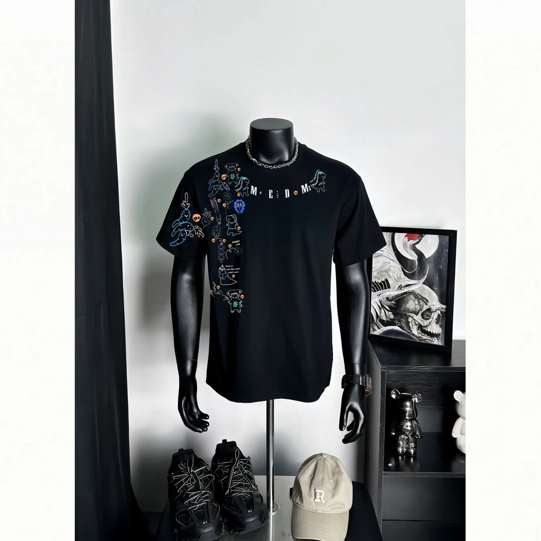 STA.MEDM联名280克纯棉！萝卜恐龙可爱卡通重磅休闲宽松短袖T恤男