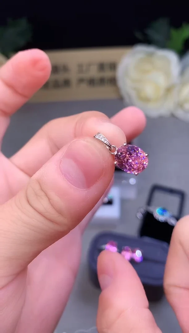 颈饰银S925镶嵌碧玺888