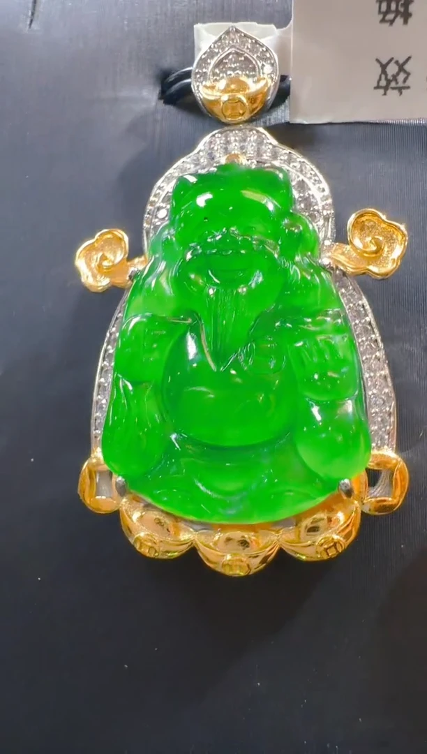 翡翠银S925镶嵌吊坠(赠链)天然A货翡翠