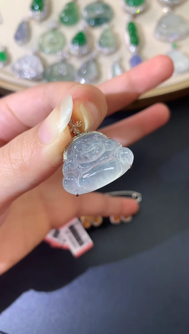 翡翠18K金镶嵌吊坠(不含链)X100|6800