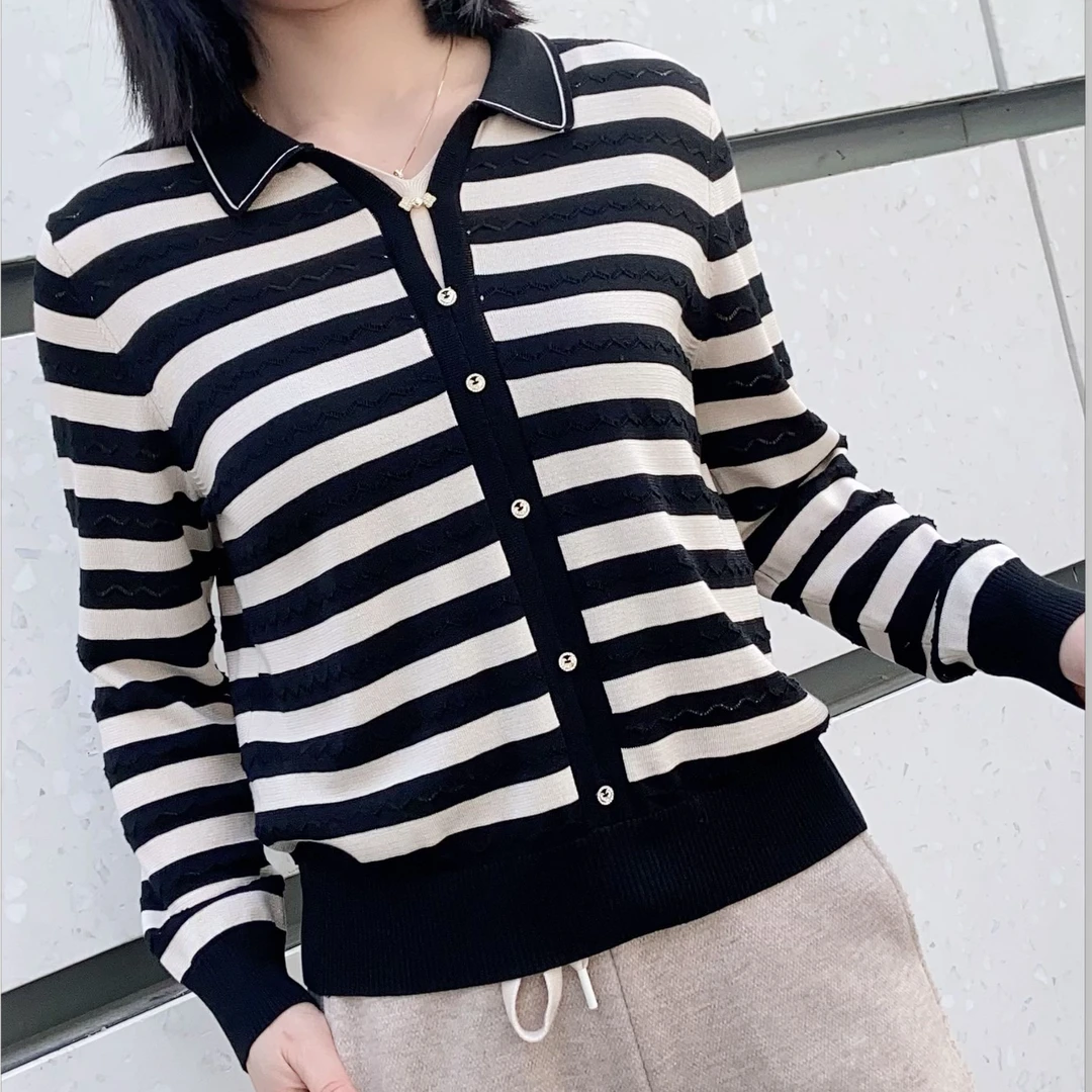 莱赛尔纤维（天丝）时尚宽松通勤显瘦洋气休闲气质长袖针织衫