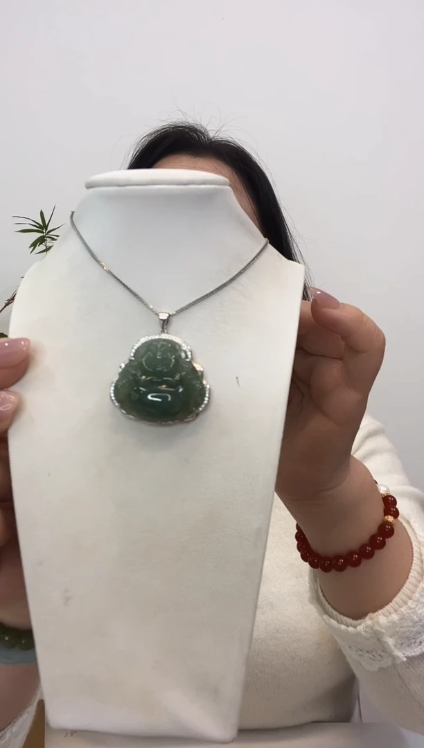 【闪购商品】翡翠吊坠(赠链)银S925镶嵌佛公