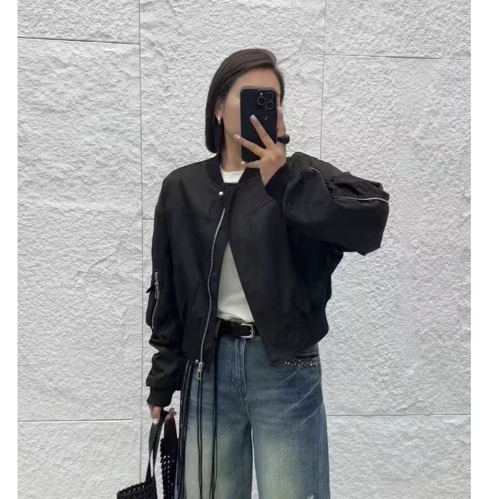 玲家精选6603款号袖子带拉链小外套