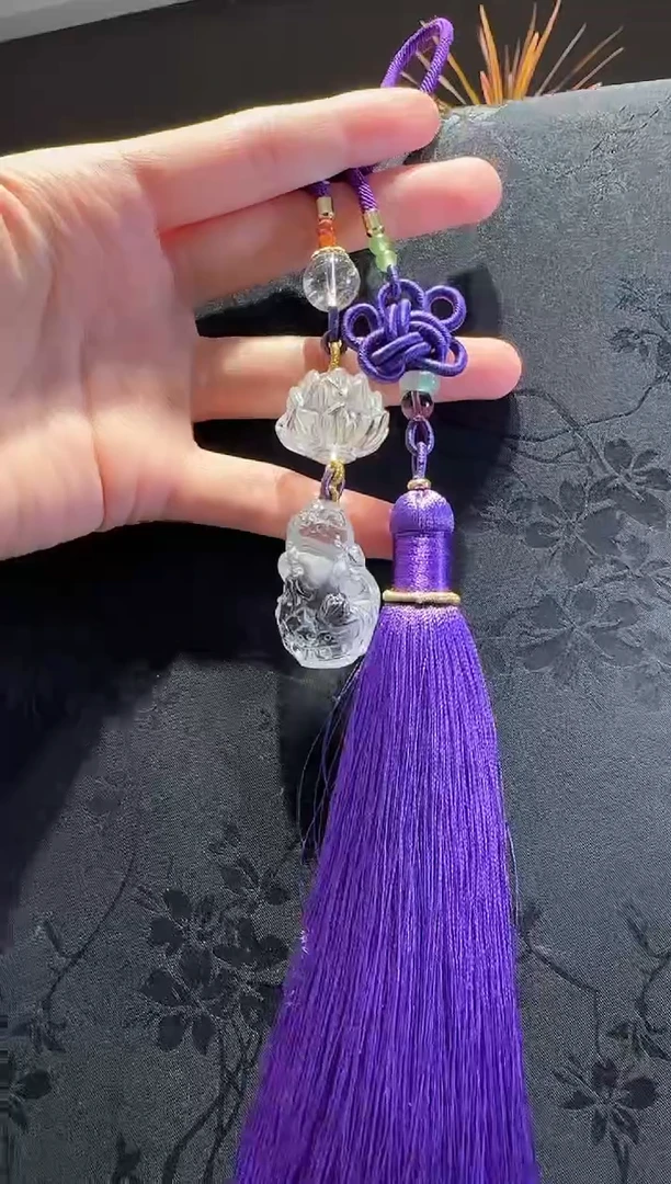 水晶手绳未镶嵌财神莲花款