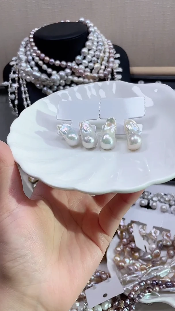 未镶嵌耳饰淡水珍珠【纯恬饰品】（多样性发货发一）