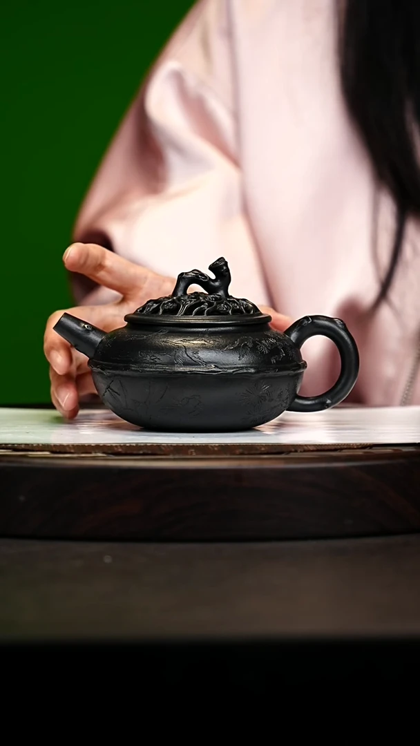 宜兴原矿高端紫砂 黑曜石