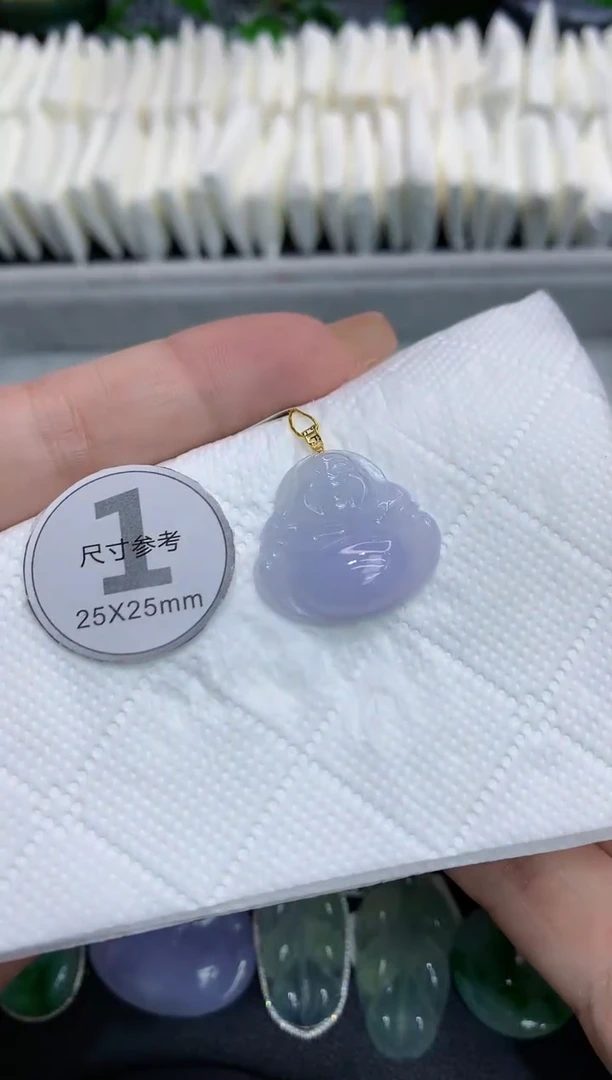 吊坠(不含链)18K金镶嵌翡翠11