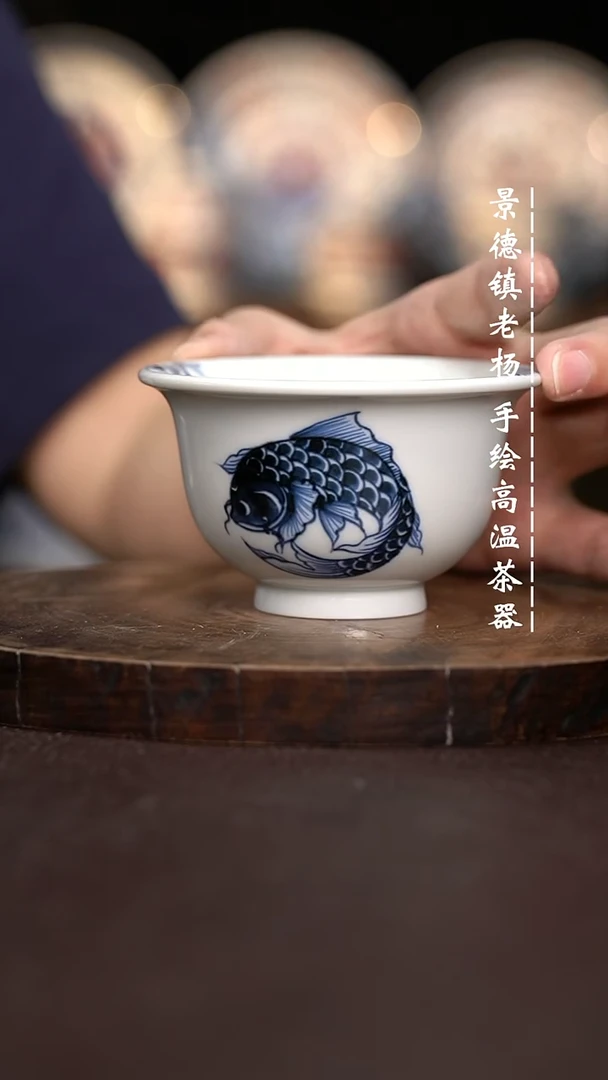 现代瓷全手绘茶具大压