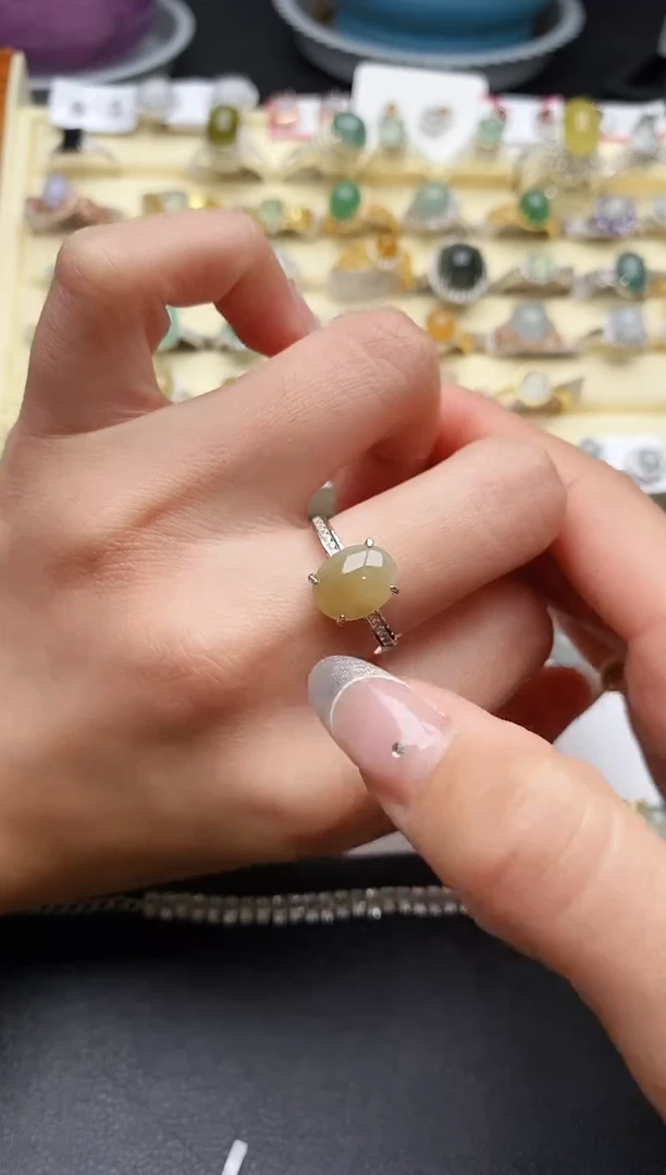 【闪购商品】翡翠戒指银S925镶嵌77777777+8