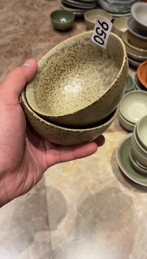 瓷片是***?950 柴烧黄色小碗2个