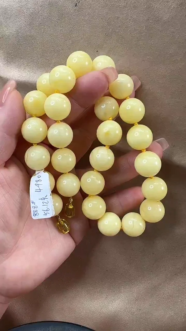 琥珀颈饰未镶嵌项链