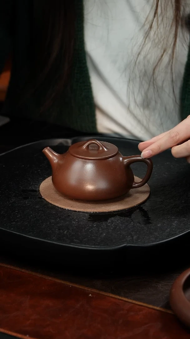 茶壶紫砂顾海荣 平盖石瓢21 紫泥 260毫升