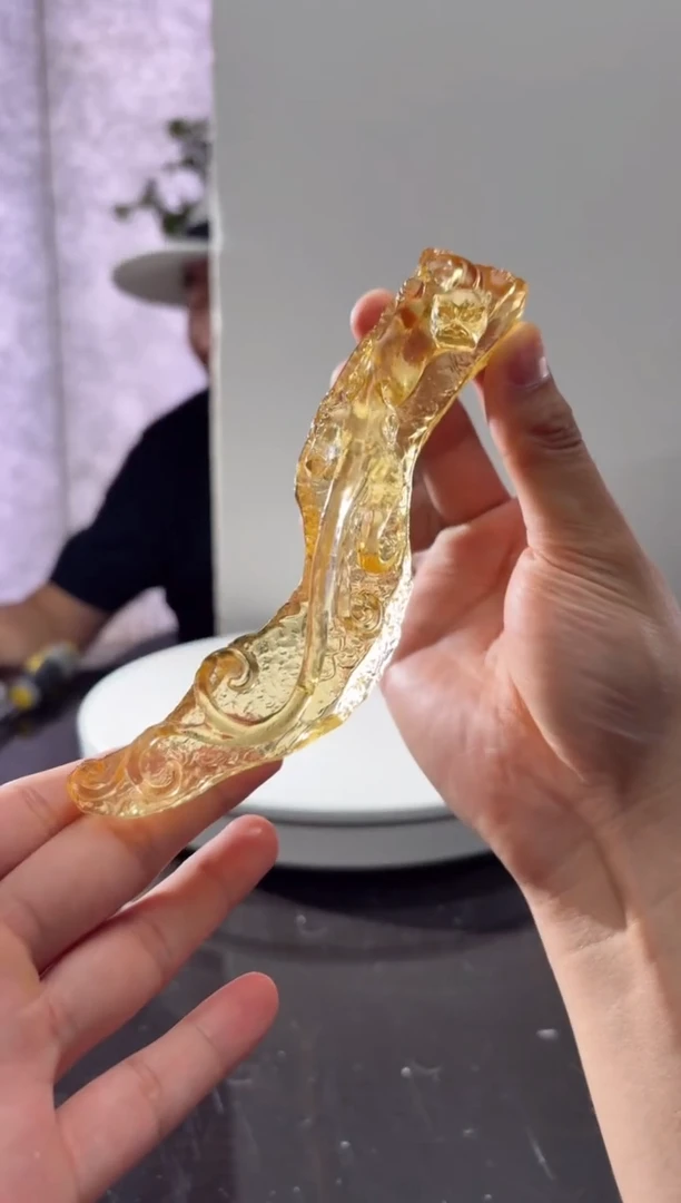 摆件CS0202010螭龙水晶琉璃笔架