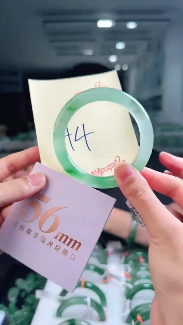未镶嵌手镯石英质玉（非洲翠）有天然性（洒金亮片/矿点/棉线）44