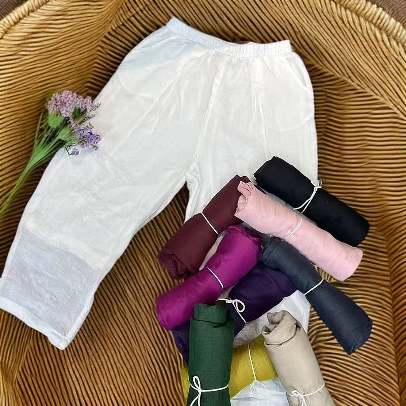 木雅服饰工厂店1-苎麻小脚裤夏季时尚百搭洋气纯色设计师款02