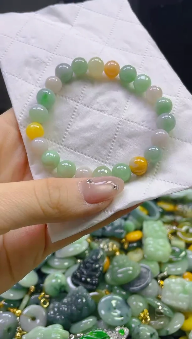 翡翠未镶嵌颈饰8MM/J/翡翠A货,一件也是批发价