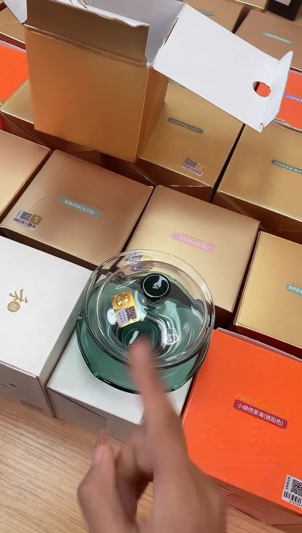 禾器/荷叶盖碗/墨绿