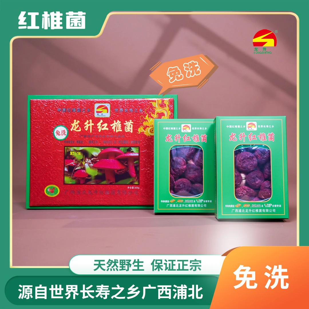 浦北龙升免洗红椎菌红菇精装300g富硒炖鸡月子菇