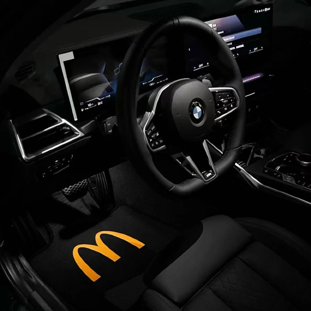 麦门汉堡薯条主副驾驶通用麦当劳周边定制车载防滑防脏脚踏垫新款