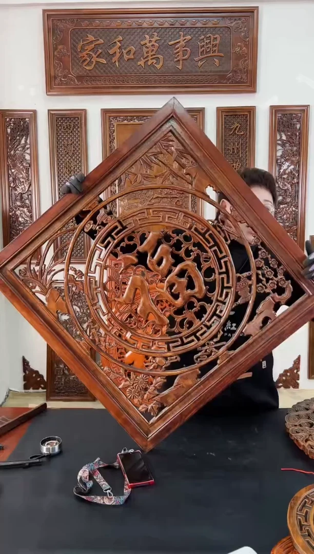 【闪购商品】香樟木木雕80公分  四季福  