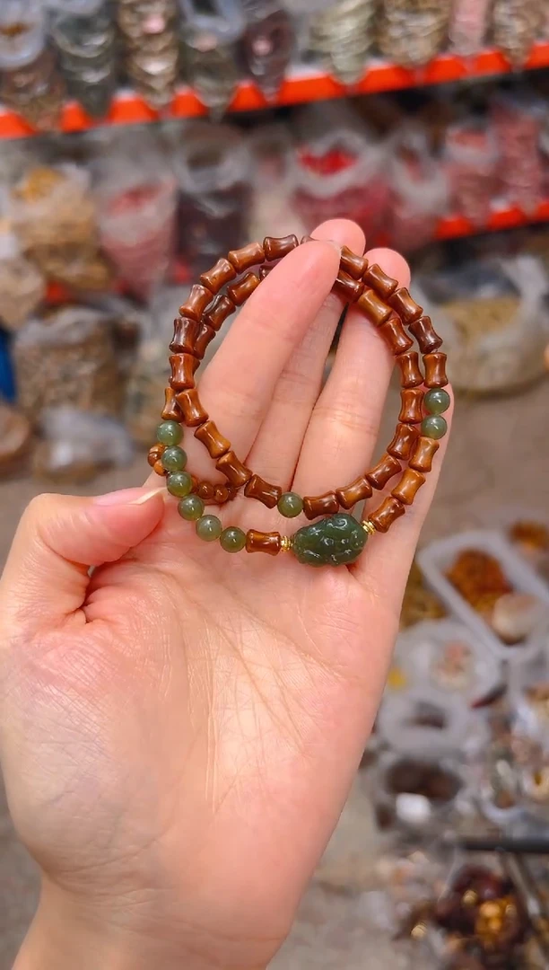 吊坠库克竹节双圈 貔貅