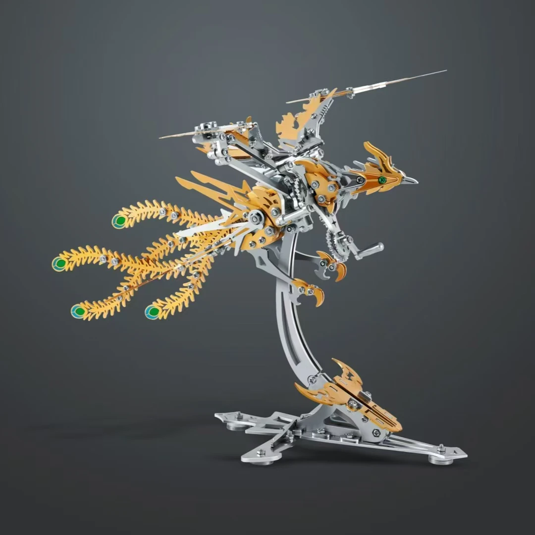 仿生机械精密金属3D立体DIY拼装模型创意手工潮品摆件机械凤凰