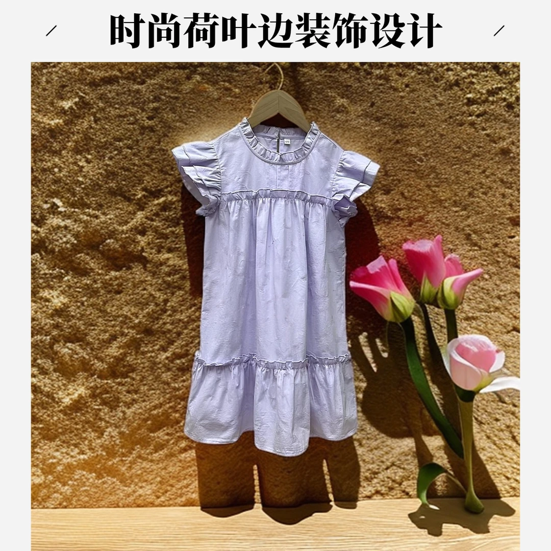夏季女童小飞袖法式连衣裙
