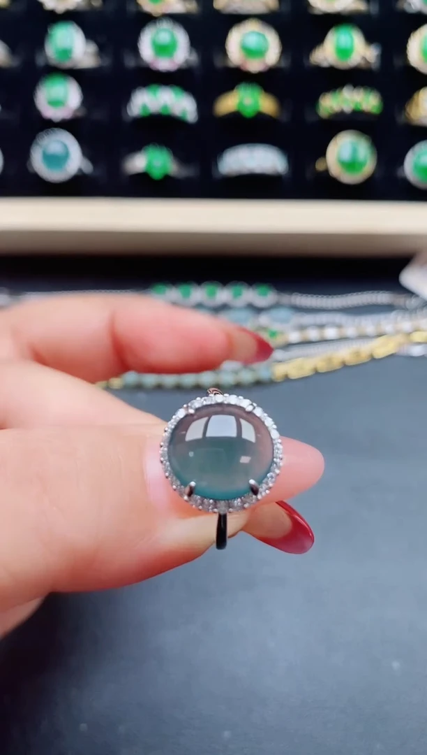 【闪购商品】翡翠戒指银S925镶嵌1321