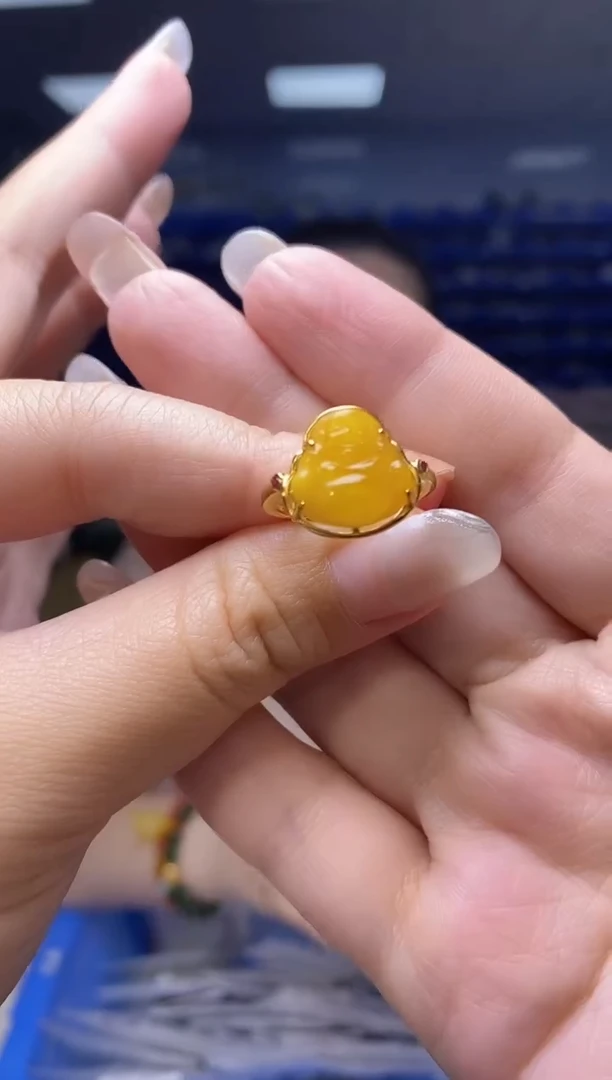 银S925镶嵌蜜蜡裸石JZ3287