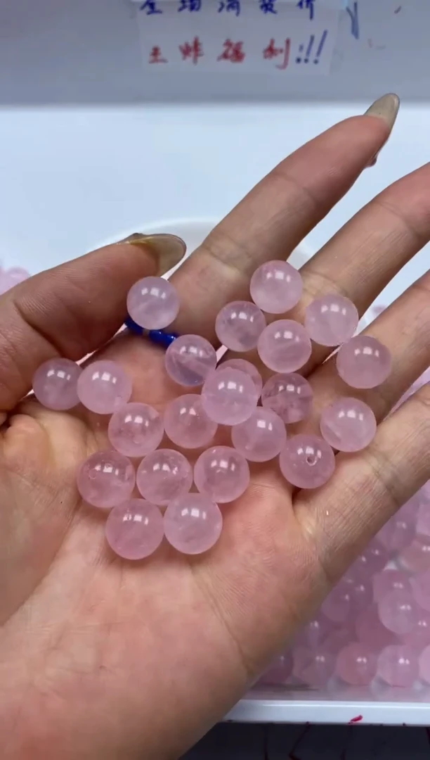 未镶嵌颈饰水晶w932粉水晶10mm*20颗