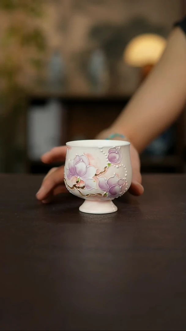 杯景德镇陶瓷杯碗柴烧多人