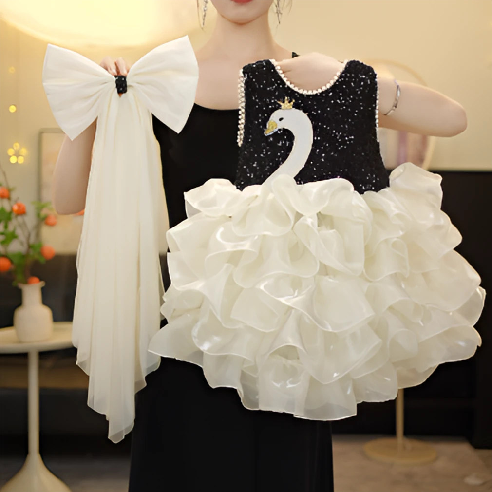 【YX天鹅湖畔】2025女童轻奢礼服裙春夏秋季新款立体走秀洋气蓬蓬裙