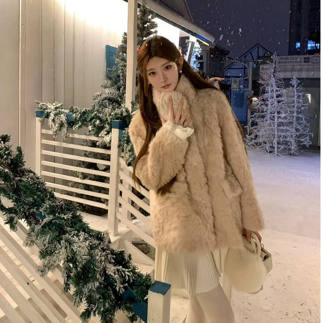 【L519—L529】毛衣皮衣大衣双面呢 韩国小众设计chic