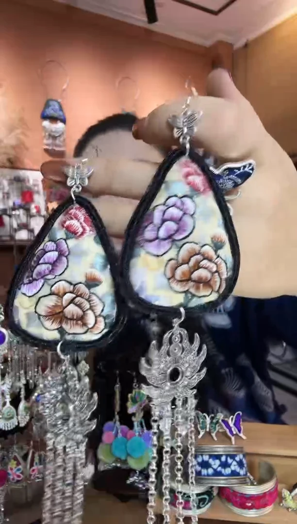 刺绣纯手工民族风耳环