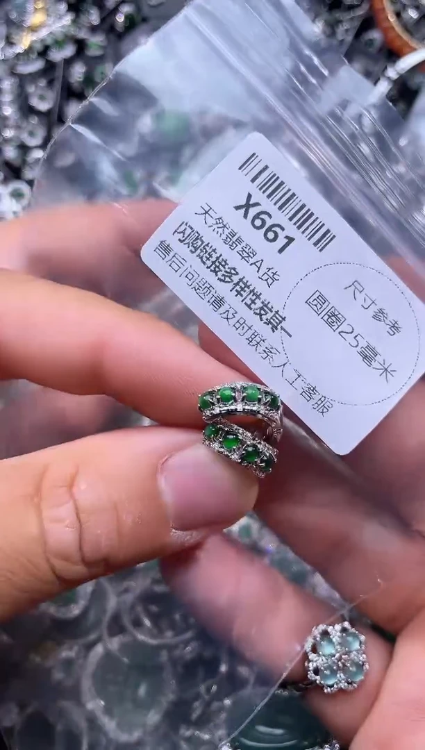 【闪购商品】翡翠颈饰未镶嵌X661耳扣