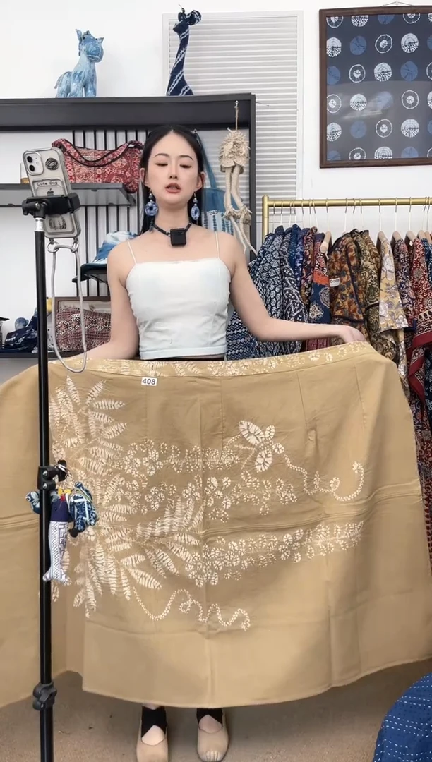 【闪购商品】紫荆泽兰花枝蝴蝶古法出口裹裙