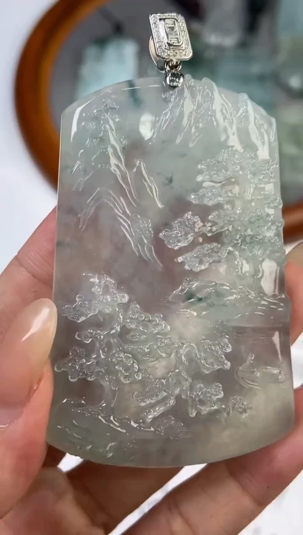 翡翠挂件18K金镶嵌2221216