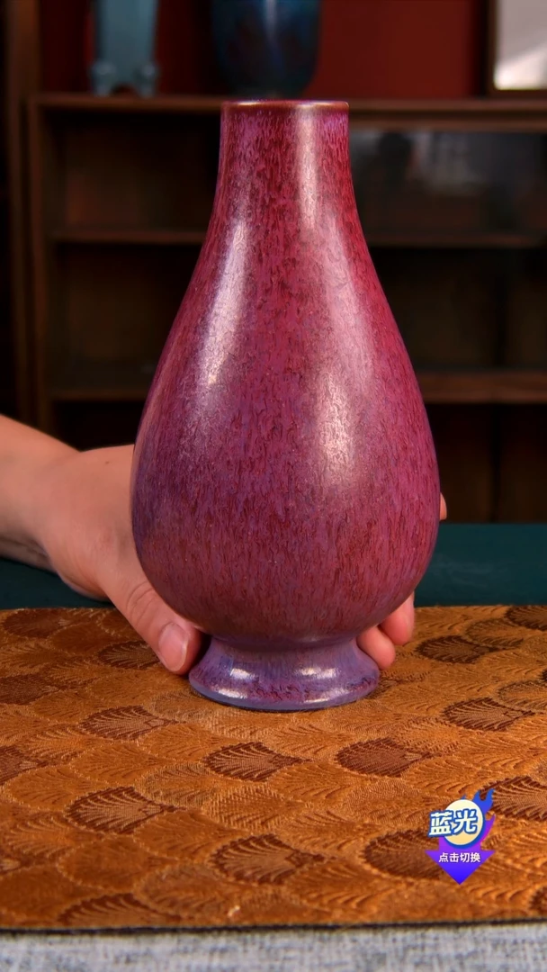 孤品级梁青杨钧瓷炭烧手工制作玉兰尊