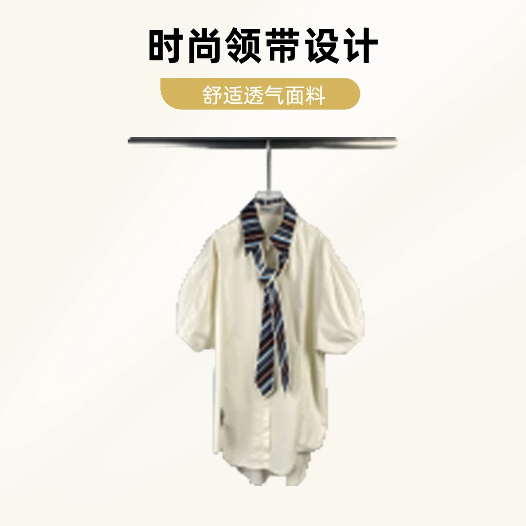 DI.AD杨柳郡门店 休闲风落肩袖短袖衬衫尖领青年衬衫领青少年