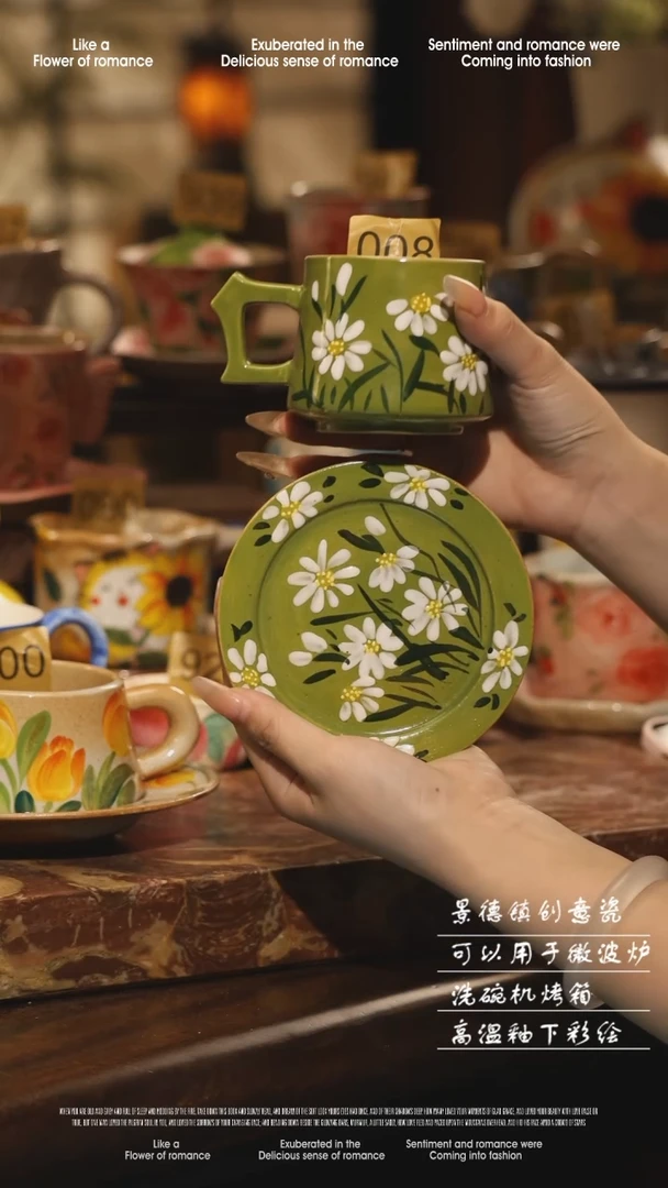 陶瓷008景德镇高温手绘釉下彩设计师款式