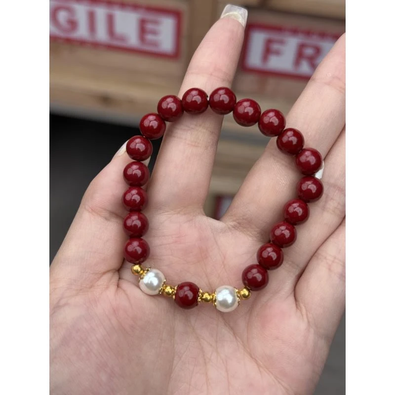 含辰砂工艺品SZH0350 朱砂单圈手串无礼盒