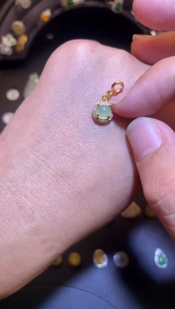 吊坠(不含链)银S925镶嵌翡翠1