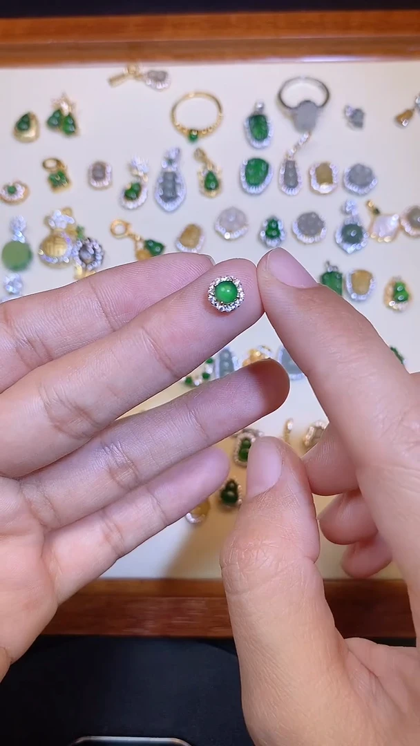 吊坠(不含链)银S925镶嵌翡翠1