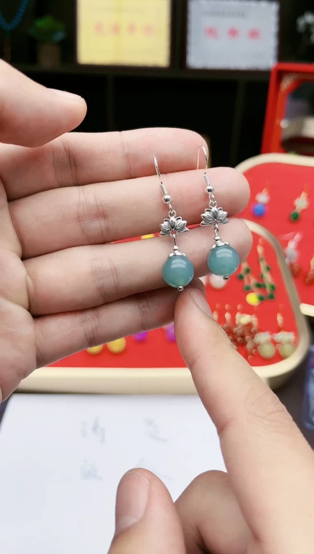 【闪购商品】玛瑙/玉髓耳钉银S925镶嵌237000