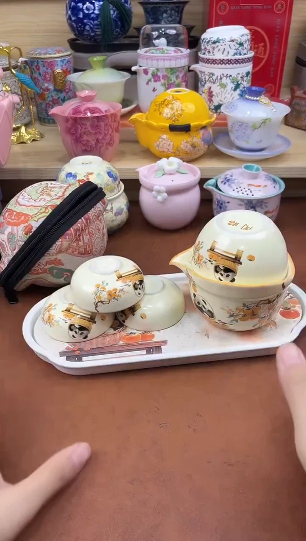 陶陶瓷茶具摆件旅行套组