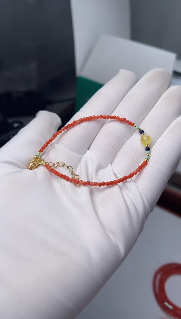 手串未镶嵌南红玛瑙，南红单圈小手串