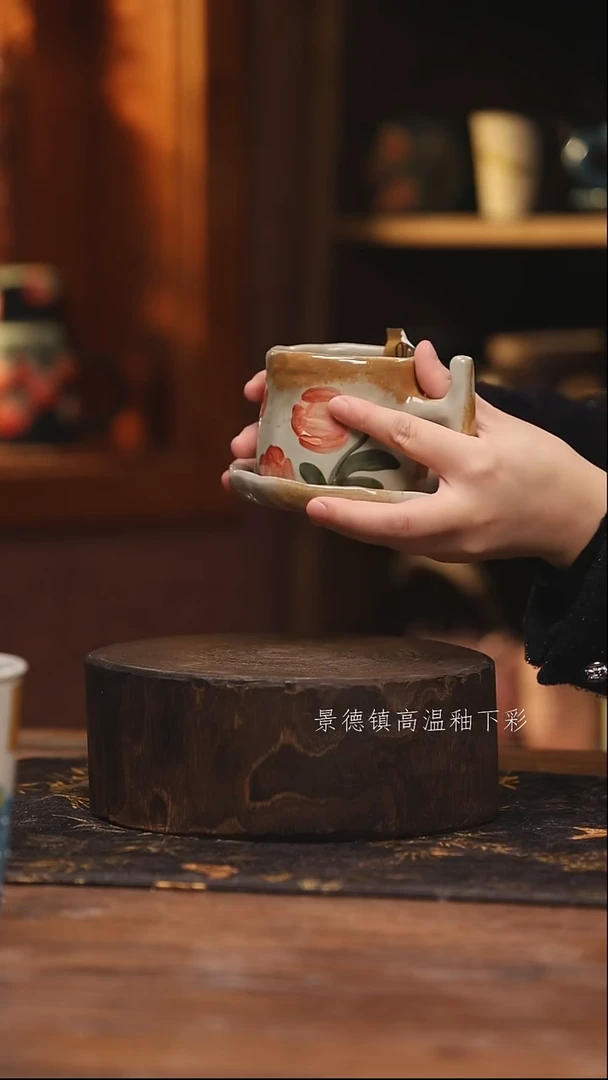 陶瓷景德镇高温釉下手绘陶瓷@L003@